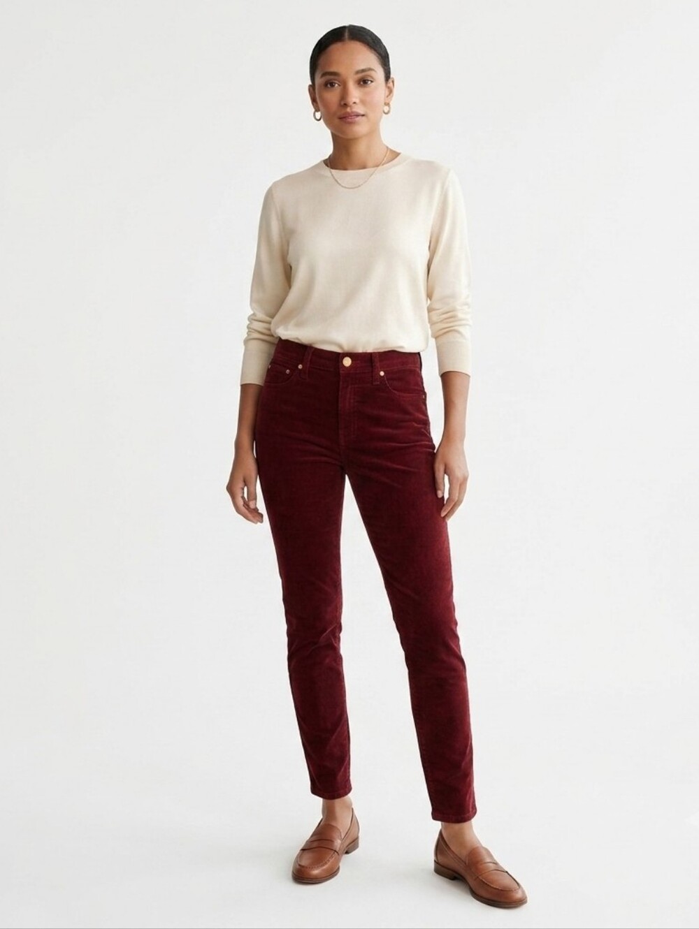 J.Crew High-Rise Toothpick Corduroy Pants Red 29